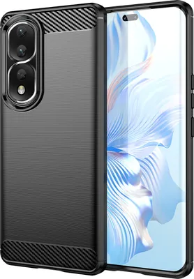 Produktbild von Honor 80 Pro Hülle, Carbon-Faser TPU Silikon Stoßfest Schutzhülle für Honor 80 Pro Schwarz
