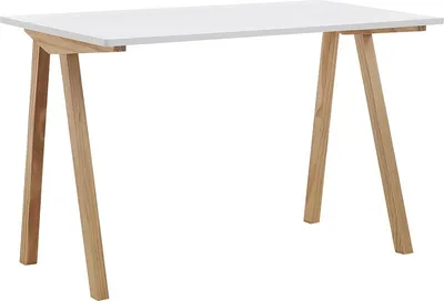 Produktbild von Schreibtisch Büro im skandinavischen Stil in Weiß und Eiche 120x76x60cm Milton