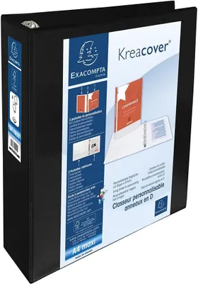 Zdjęcie produktu dla Segregator prezentacyjny EXACOMPTA, A4 Maxi, czarny, ring 4D
