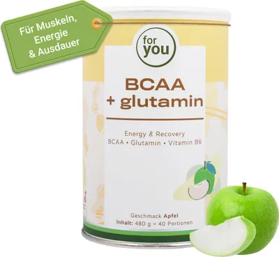 Produktbild von for you BCAA + Glutamin Energy & Recovery - Apfel