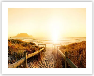 Produktbild von Poster - Poster ohne Rahmen - Sonnenaufgang Welle Insel Meer - 50x40 cm - Wand Bild - Wanddeko - Wandbilder - Kunstposter - Wandposter - Bilder - Kunstdruck - Wandbild - P2XAA50x40-3164