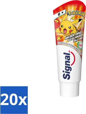 Image de Signal – Pokémon – Dentifrice – Goût menthe douce – Contre le tartre – Pour les enfants à partir de 6 ans – 75 ml - Pack économique - 20 pièces