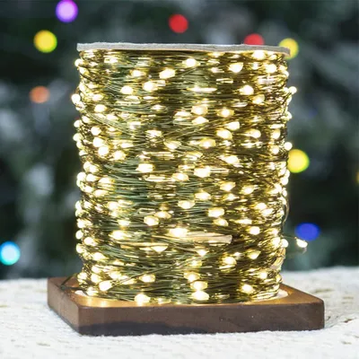 Lichterkette 50 m, 500 LEDs, warmweiß, mit Fernbedienung und Timer
