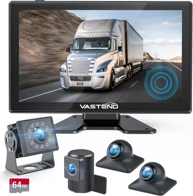 Image de Kit de caméra de recul filaire, caméra de recul AHD 1080P avec écran tactile de 10 pouces, étanche IP69, vision nocturne infrarouge, caméras de recul de qualité supérieure