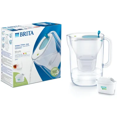 Produktbild von Brita Style, Spender-Wasserfilter, 2,4 l, Blau, Transparent