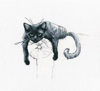 Produktbild von RTO Kruissteekset "Zwarte kat" m666, telpatroon, 22,5x18,5 cm