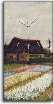 Produktbild von Küche Wohnzimmer Wand Leinwand Uhr Geräuschlos Kunstdruck 30x60 Zwiebelfelder - weiße Hände