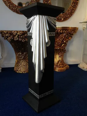 Produktbild von Säule Mäander Style Dekosäule 80cm Griechische Antik Säule Barock Rokoko Podest Handbemalt