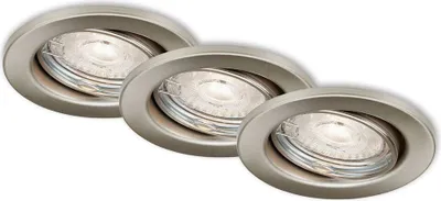 Produktbild von LED Einbauleuchten  dimmbar 3er Set GU10 5W silber Metall Ø8,6cm IP23 Briloner
