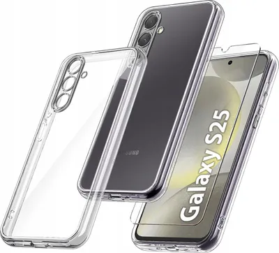 Immagine prodotto di Custodia per Samsung Galaxy S25 RINFORZATA IN SILICONE TRASPARENTE + Vetro 9H