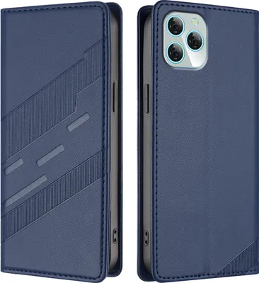 Produktbild von Hülle für Blackview A95, Kunstleder Brieftaschen Handyhülle mit Kartenfach und Standfunktion Blau