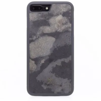 Produktbild von Woodcessories - Hülle kompatibel mit iPhone 7 Plus, 8 Plus aus hochwertigem Stein, EcoBump Stone (Ganit Grau)