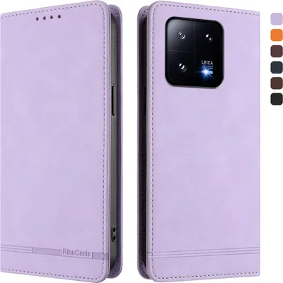Immagine prodotto di Custodia per Xiaomi 13 Pro, retro custodia in Finto cuoio flip con supporto e slot per carte Purple