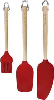 Produktbild von KitchenAid KQR751OHE Teigschaber Löffel Backpinsel 3-teiliges Backset rot