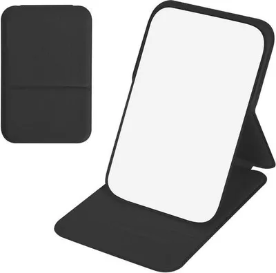 Immagine prodotto di Specchio da trucco pieghevole, realizzato in (PU), portatile e adatto anche per essere posizionato su un tavolo