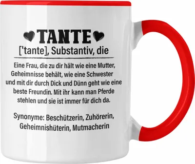 Produktbild von Trendation - Beste Tante Geschenk Tasse Lustig Spruch Beste Tante der Welt Geschenkidee von Nichte (Rot)