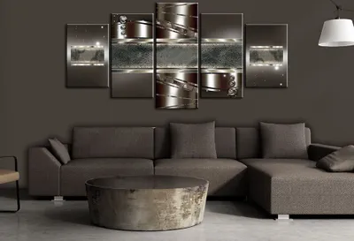 Produktbild von Akustikbild Abstrakt 200x100 cm Bilder Akustikschaum Hochleistungsschallabsorber Schallschutz Leinwand 5 tlg Wandbild Raumakustik Schalldämmung a-A-0145-b-p