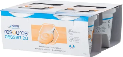 Productafbeelding van Ressource Dessert 2.0, perzik, 4 x 125 gram