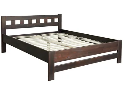 Zdjęcie produktu dla nabbi Łóżko drewniane podwójne z listwą Vulcano WB-140 140x200 cm - orzech