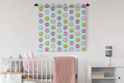 Produktbild von MuchoWow® Wandteppich Wandbehang Farben - Muster - Donut 90x90 cm Tapisserie Dekoration Wandtuch - Wandaufhänger