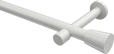 Produktbild von Interdeco Gardinenstange / Vorhangstange Weiß, Typ Prestige Sitra (Konus) ohne Ringe, 20 mm Ø 1-läufig, 600 cm