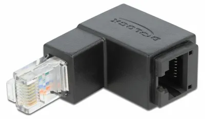 Image de DELOCK Adapter RJ45 St > RJ45 Bu Cat6 UTP unten gewinkelt