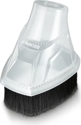 A close-up studio shot of a cleaning brush attachment.