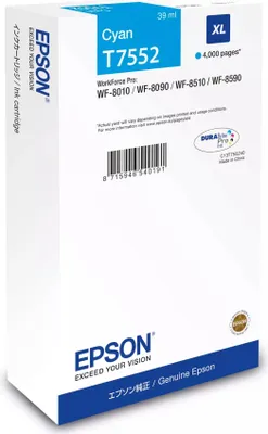 Image de Epson T7552 - 39 ml - XL - Cyan - original - Tintenpatrone (C13T75524N)