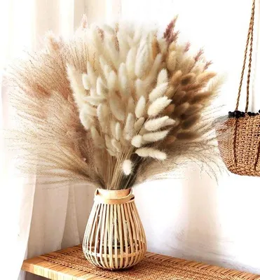 Productafbeelding van Famanu Pampasgras decoratie met riet en konijnenvacht - 185 stuks