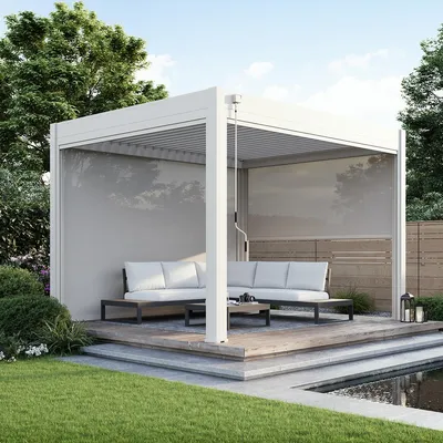 Immagine prodotto di Tenda da sole bianca, regolabile in continuo, per pergole Weide