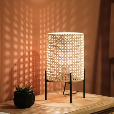 Immagine prodotto di Opviq, AYD-3334, lampada da tavolo, 100 % RATTAN, crema, 19 x 19 x 35 cm