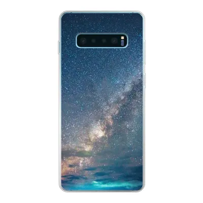 Produktbild von MuchoWow® Handyhülle Schutzhülle Hülle für Samsung Galaxy S10 Plus Sterne - Sonnensystem - Türkis - Jungen - Mädchen - Kinder Silikon Softcase Handy Hülle - Schutzhülle