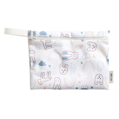 Produktbild von Waschbarer Nassbeutel Klein Weiß Teddy für Stilleinlagen Damenbinden 12 x 15 cm