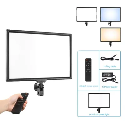 Image de Eclairage annulaire, panneau LED 17 pouces, télécommande, une lampe LED