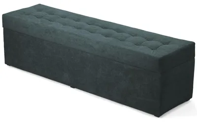 Produktbild von MG Design Polsterhocker Grau 45x160 cm - Stauraum 190L, bis 300 kg, stabil & pflegeleicht, für Wohnzimmer, Schlafzimmer & Flur