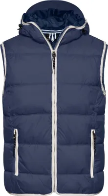 Produktbild von Modische Steppweste mit angeschnittener Kapuze navy/white, Gr. L