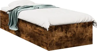 Produktbild von vidaXL Bettgestell Räuchereiche 100x200 cm Holzwerkstoff