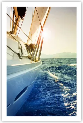Produktbild von Poster - Poster ohne Rahmen - Yacht Segelboot Sonne - 61x91,5 cm - Wand Bild - Wanddeko - Wandbilder - Kunstposter - Wandposter - Bilder - Kunstdruck - Wanddekoration - Wandbild - P2XPA61x91-4138