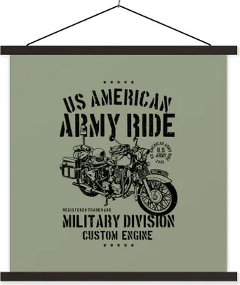 Produktbild von MuchoWow® Textilposter Mancave - Motorrad - Amerika - Oldtimer 40x40 cm mit schwarzem Rahmen - Fotos