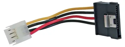 Produktbild von InLine SATA Stromadap-Kab., 1x 8,89cm (3,5") BU/15pol SATA ST, m. Lasche, 0,15m, Floppy (4-pin), SATA 15-Pin, 0,15 m, Stecker, Buchse, Gerade