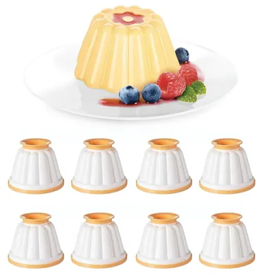 Produktbild von 8 * Puddingformen, wiederverwendbare italienische Puddingbecher, sicher und geruchlos, leicht zu schälen und zu reinigen