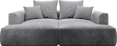Produktbild von Sofa 3-Sitzer - tiefe Komfortsitzfläche - Cord - Hellgrau - PINETA