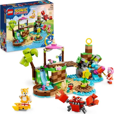 Produktbild von LEGO 76992 Sonic the Hedgehog Amys Tierrettungsinsel Spielzeug-Set, Baubares Spiel mit 6 Charakteren, darunter Amy & Tails-Figuren, Geschenke für Kinder, Jungen und Mädchen ab 7 Jahren
