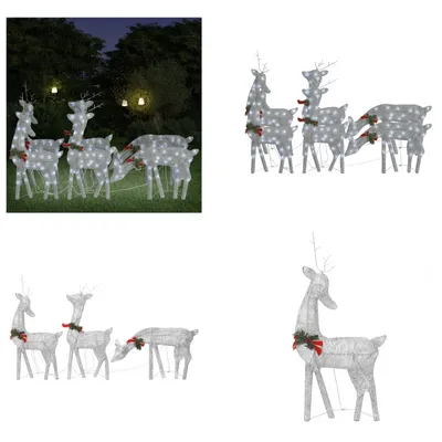 Zdjęcie produktu dla vidaXL Renifer LED 6 szt. srebrny zimny biały siatka - Renifer LED - Renifer LED - Renifer dekoracyjny - Renifer podświetlany