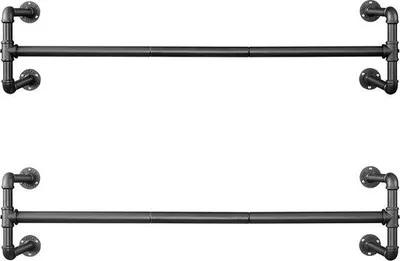 Produktbild von 2-teiliger Kleiderstangen-Set - Wandhalter - ideal für das Maximieren von Raum - 110 cm x 30 cm x 29,3 cm