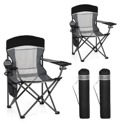 Image de Chaise pliante portable pour l'extérieur, avec dossier, lot de 2