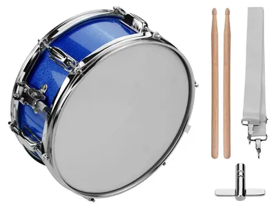 Produktbild von Elzusha - 12-Zoll-Snare-Drum mit Stöcken und Trageriemen - Blau