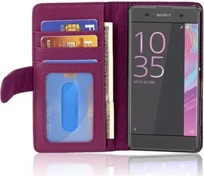 Obrázek produktu pro Cadorabo Pouzdro pro Sony Xperia XA v purpurové barvě Zadní kryt Mobilní telefon Ochranný kryt Book Case Booklet Cardholder