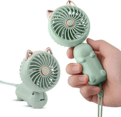 Zdjęcie produktu dla Ręczny wentylator z funkcją ładowania przez USB i 3 prędkościami – idealny w podróży i do biura