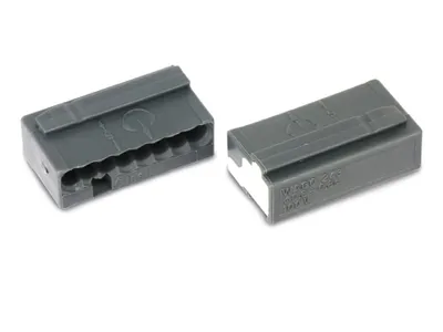 Immagine prodotto di Morsetto di collegamento Wago a innesto per 8 conduttori fino a 0,8 mm², grigio, confezione da 50 pezzi.